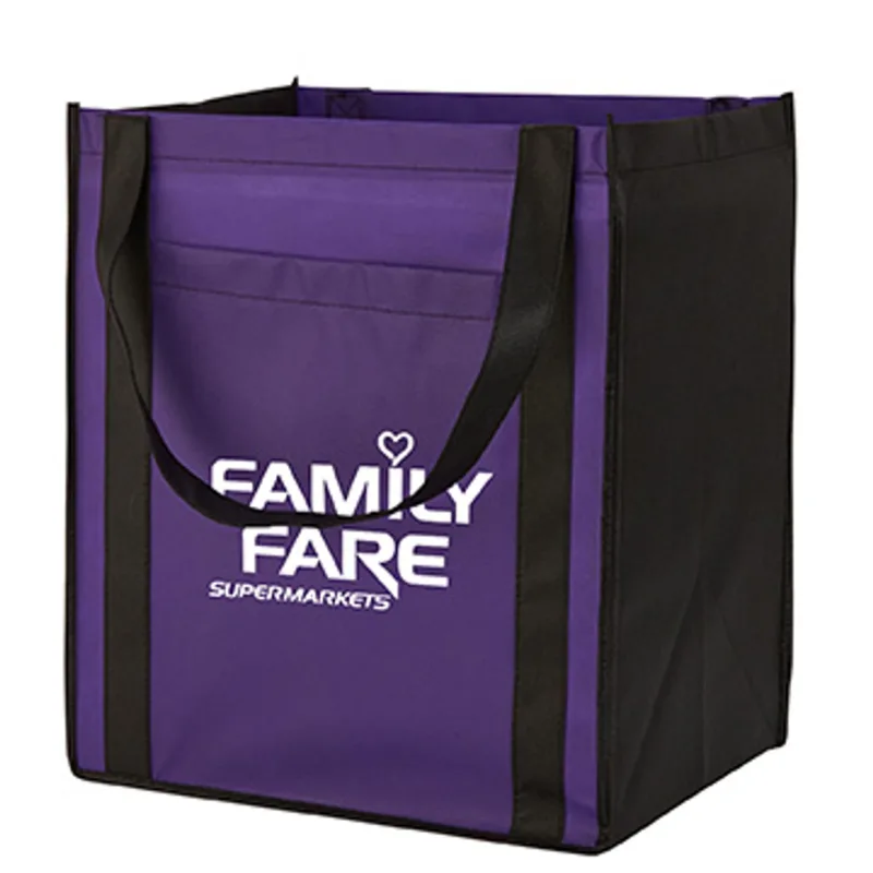 Large Non-Woven Grocery Tote w/ Pocket — view 6