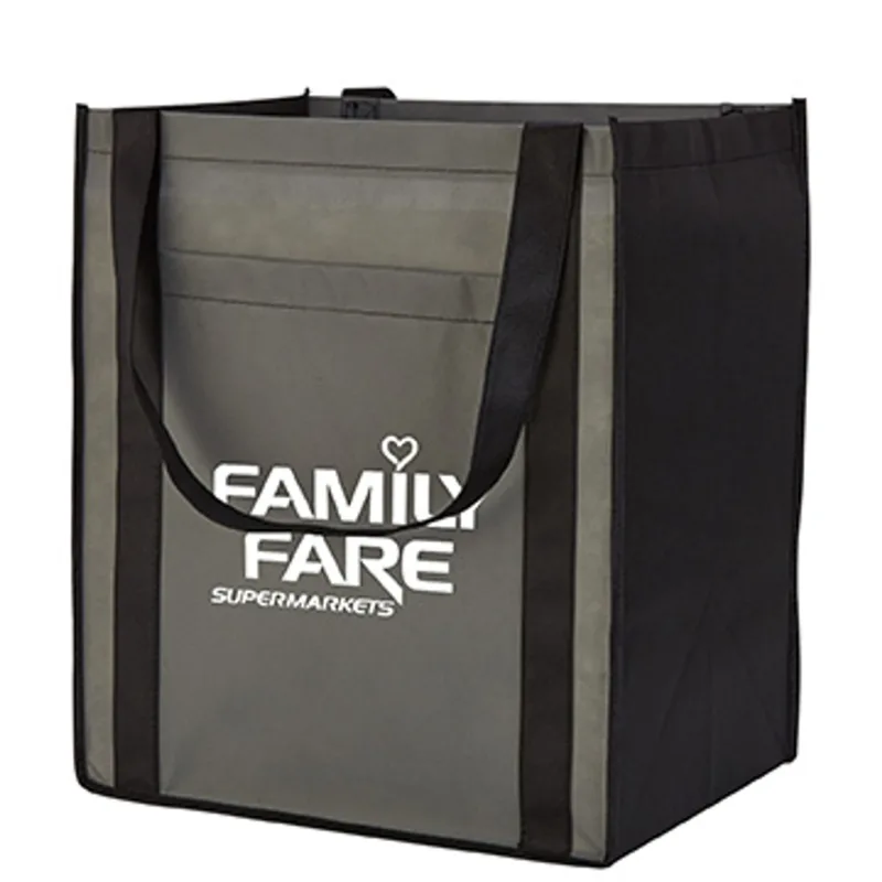 Large Non-Woven Grocery Tote w/ Pocket — view 9