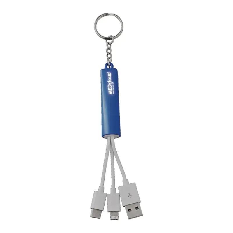 Custom Light Up Logo 3-in-1 Charging Cable with Keychain — view 13