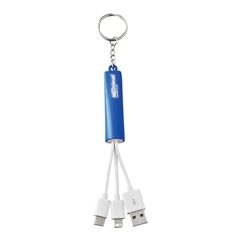 Custom Light Up Logo 3-in-1 Charging Cable with Keychain — view 18