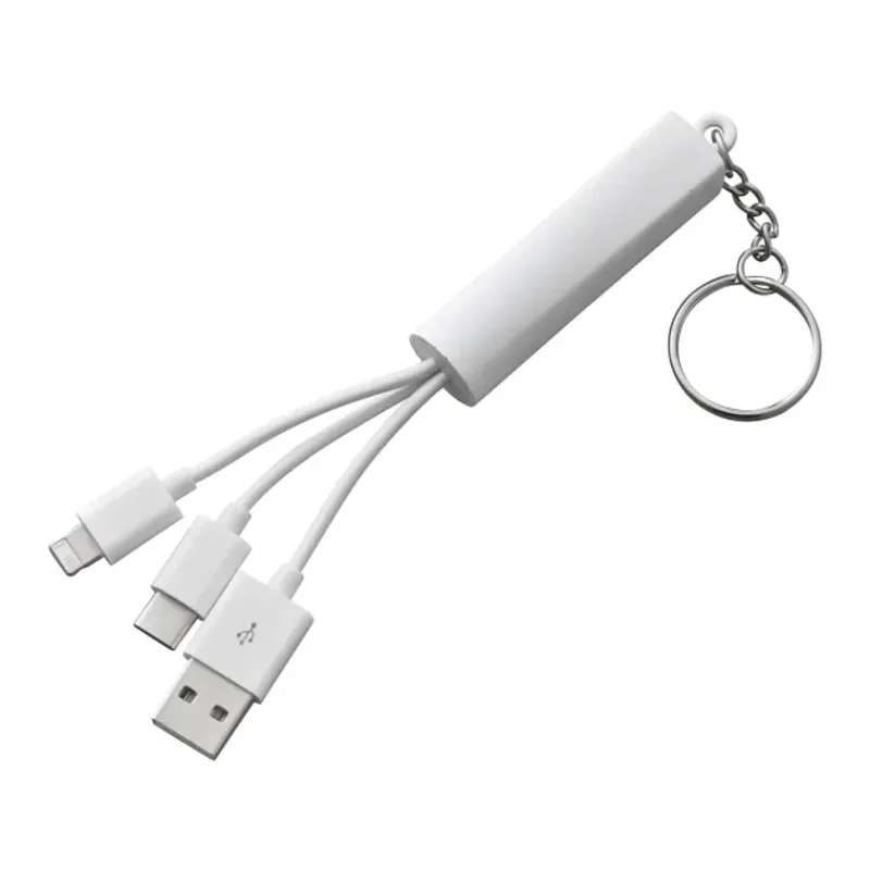 Custom Light Up Logo 3-in-1 Charging Cable with Keychain — view 2