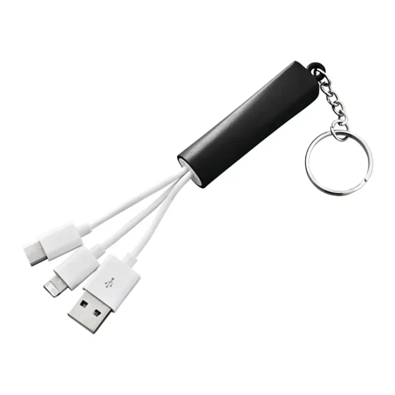 Custom Light Up Logo 3-in-1 Charging Cable with Keychain — view 9