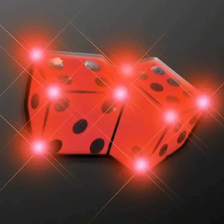 Lucky Dice Light-Up Pin with Military Clutch Back — view 4