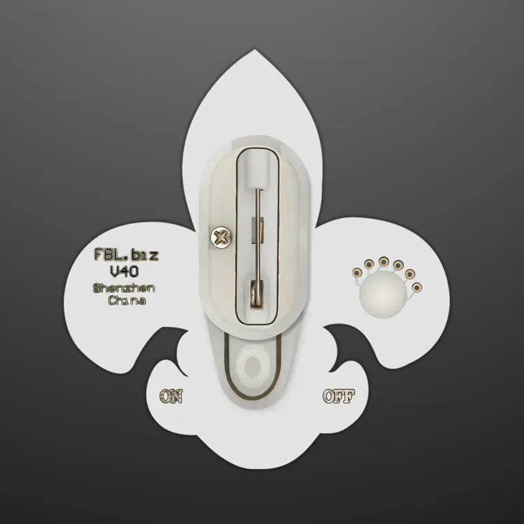 Mardi Gras Fleur De Lis Blinking LED Pin — view 3