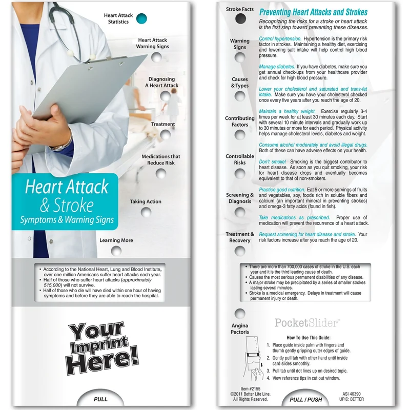 Pocket Slider - Heart Attack and Stroke: Symptoms and Warning Signs