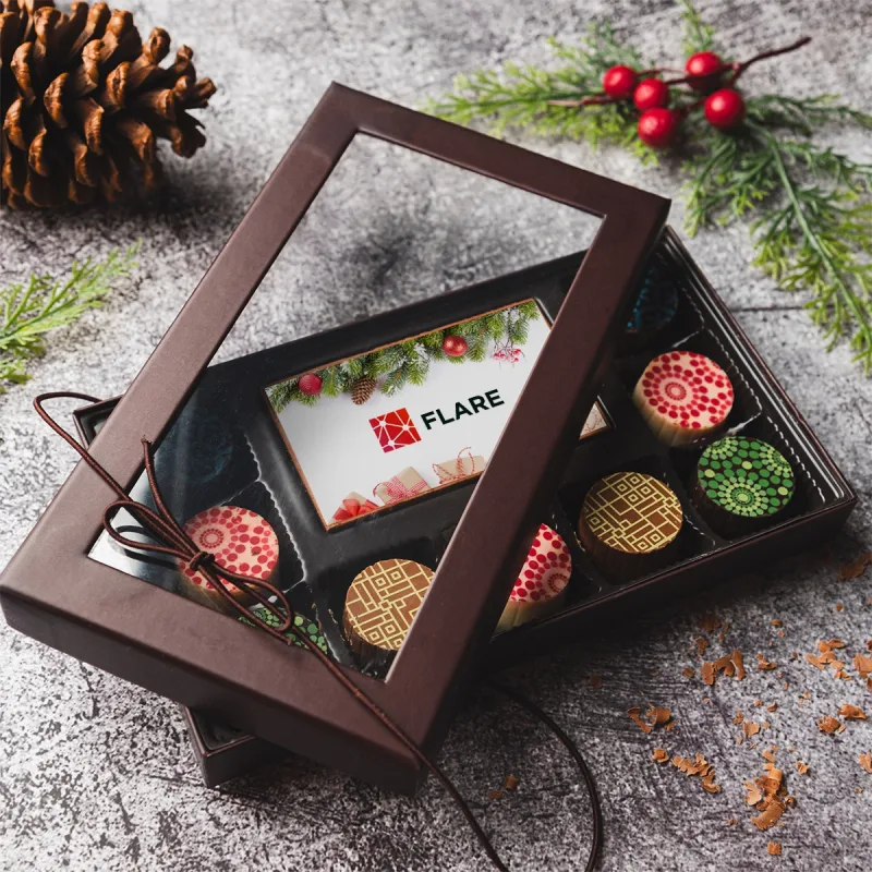 Custom Printed Chocolate Bar With 9 Truffles — view 2