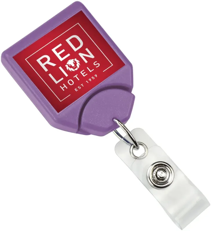 Personalized Swivel Badge Reel - Square — view 3