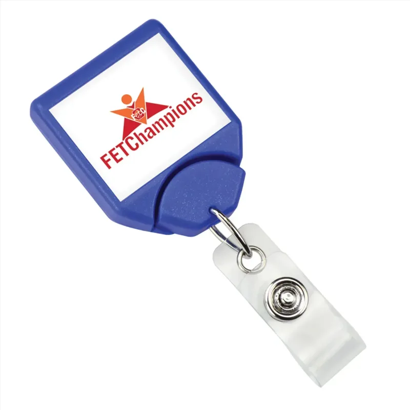 Personalized Swivel Badge Reel - Square — view 4