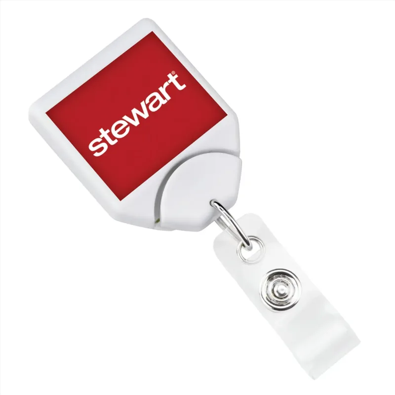 Personalized Swivel Badge Reel - Square — view 5