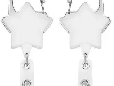 Star Badge Reel with Carabiner (Yellow & White Color) — view 4