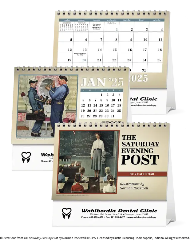 Custom The Saturday Evening Post Large Desk Calendar