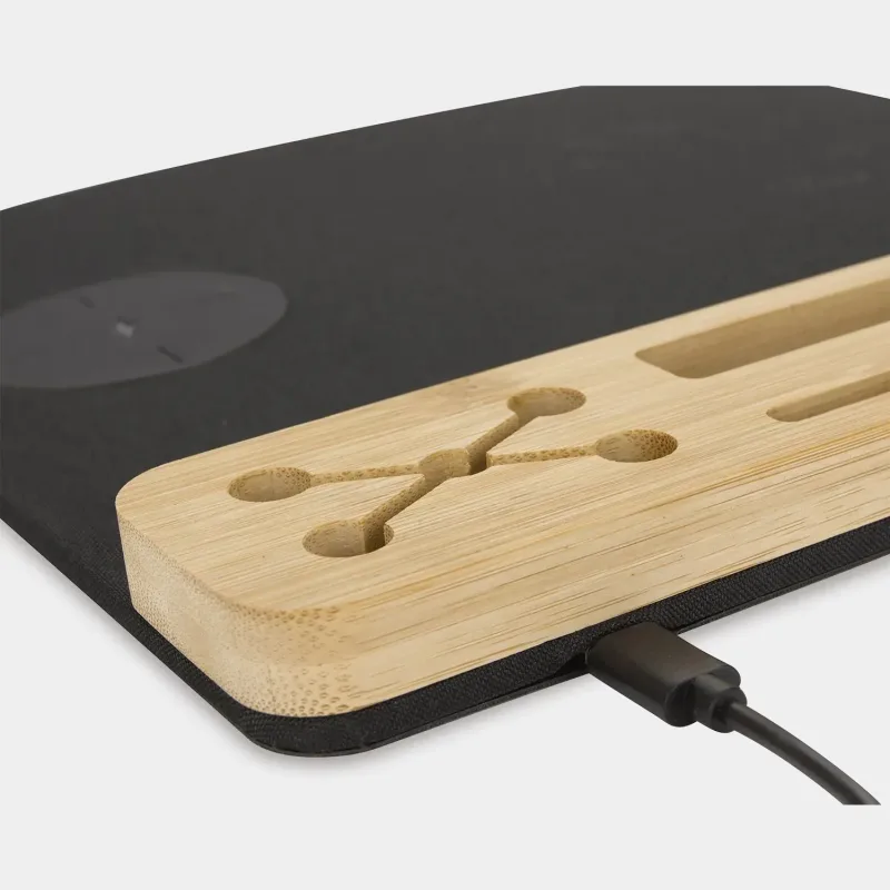 Custom Wireless Charging Mouse Pad with Organizer - 10W — view 3