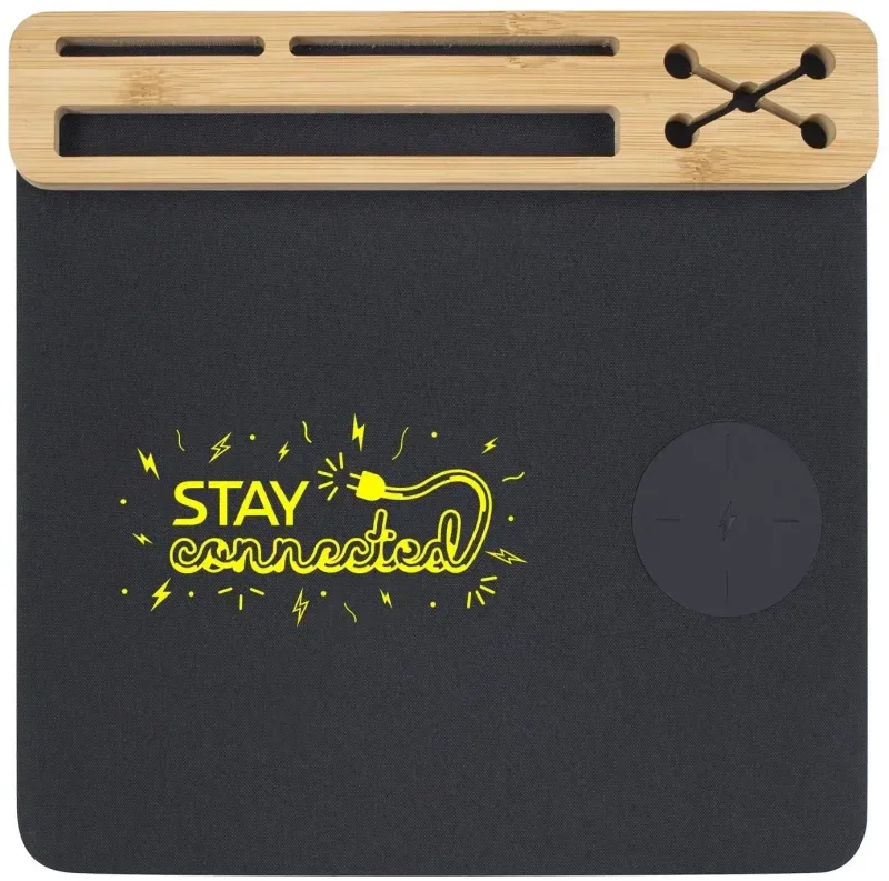 Custom Wireless Charging Mouse Pad with Organizer - 10W — view 4