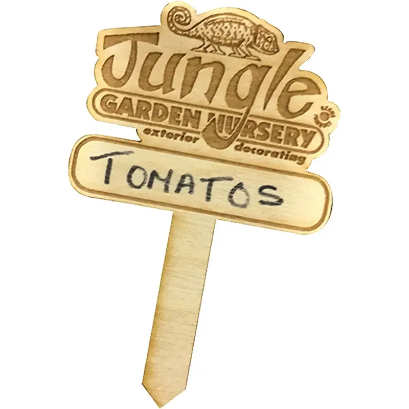 Custom Wood Garden Stakes: 3" W x 10" H x 1/4" D