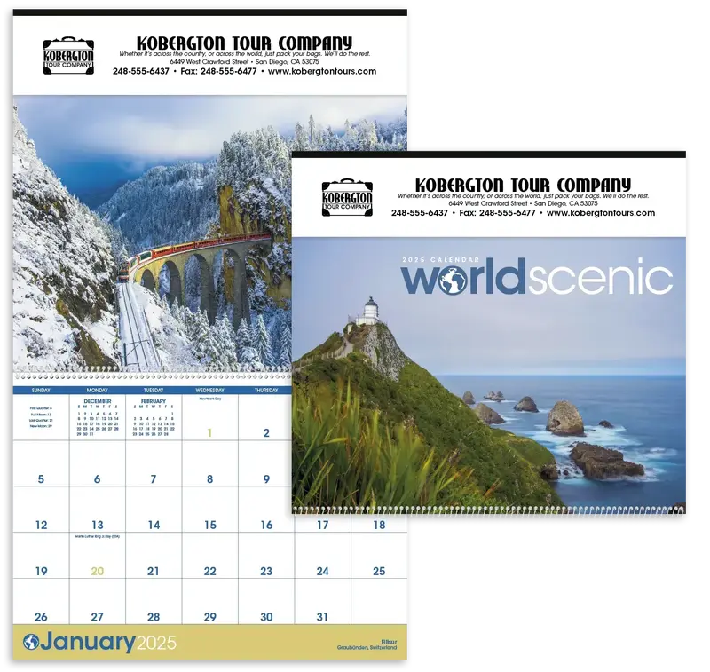 Custom World Scenic Calendar