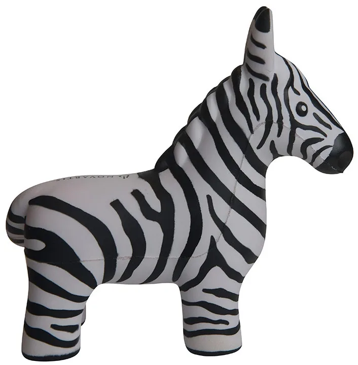 Custom Printed Zebra Stress Reliever — view 5