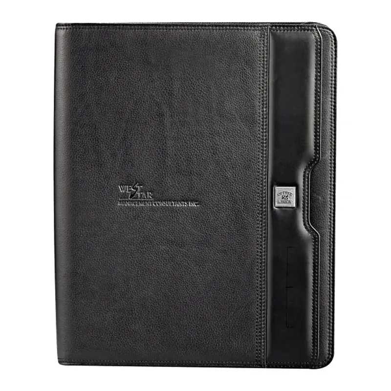 Branded Cutter & Buck Zippered Padfolio with Organizer Features