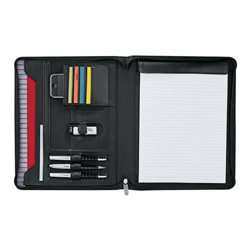 Branded Cutter & Buck Zippered Padfolio with Organizer Features — view 2