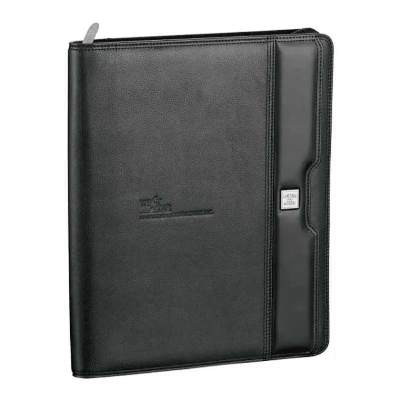Branded Cutter & Buck Zippered Padfolio with Organizer Features — view 4