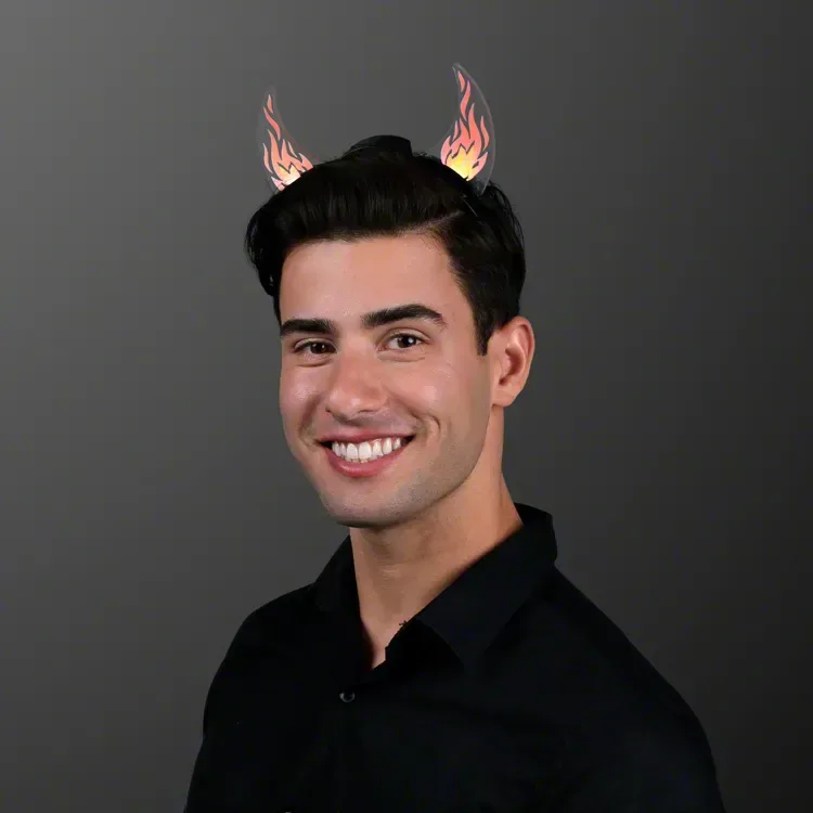 Dancing Flames Light Up Devil Horn Headband — view 3
