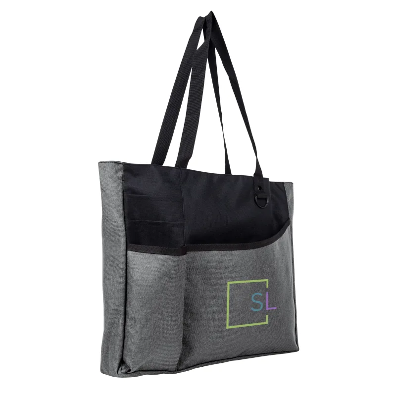 Imprinted Delegate Heathered Tote Bag — view 3