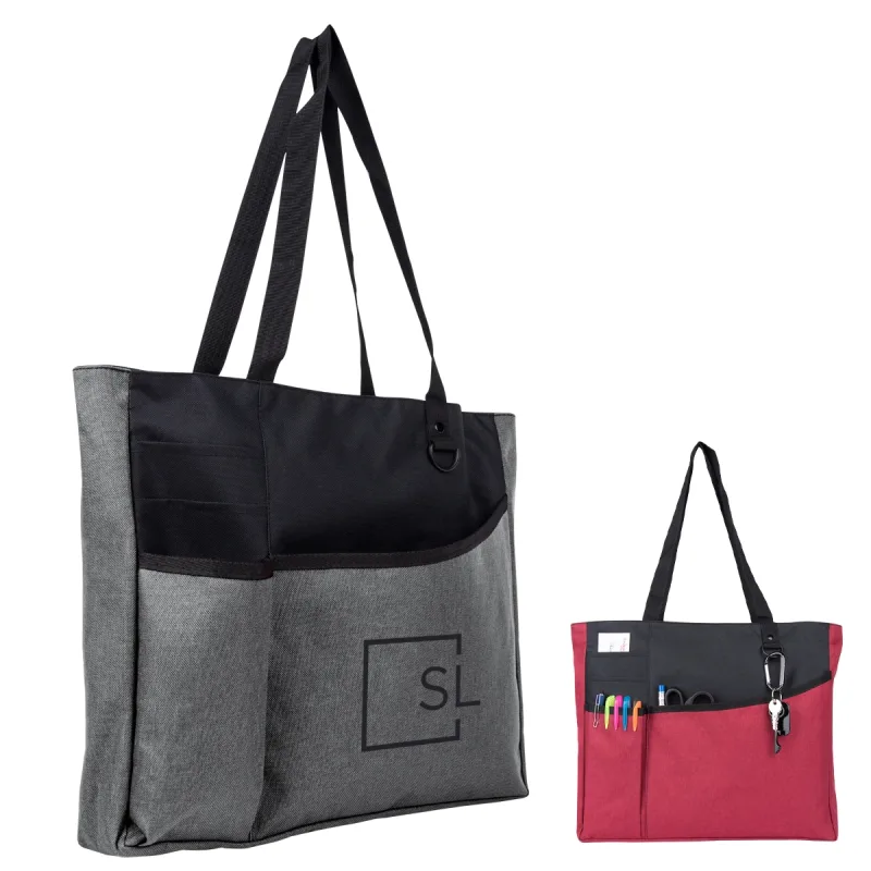 Imprinted Delegate Heathered Tote Bag — view 5
