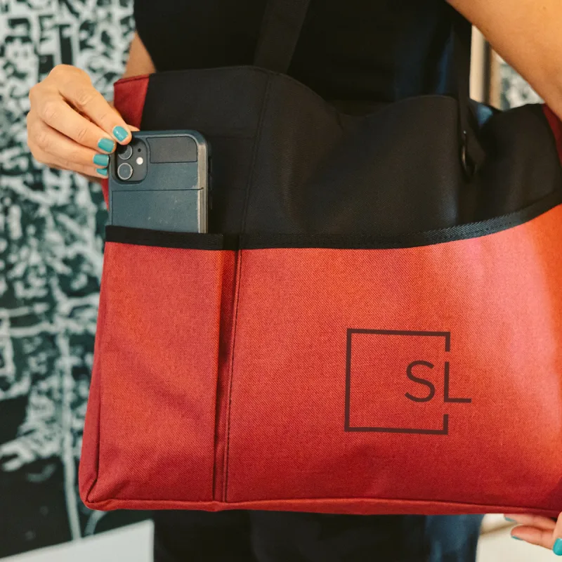 Imprinted Delegate Heathered Tote Bag — view 6