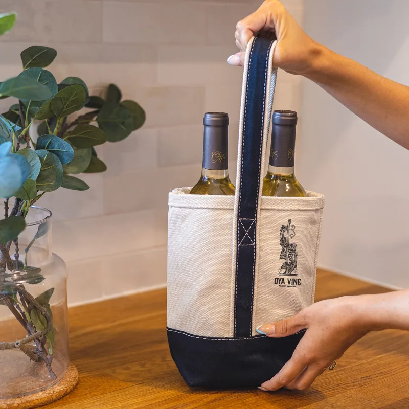 Customized Deux Wine Bottle Tote Bag — view 10