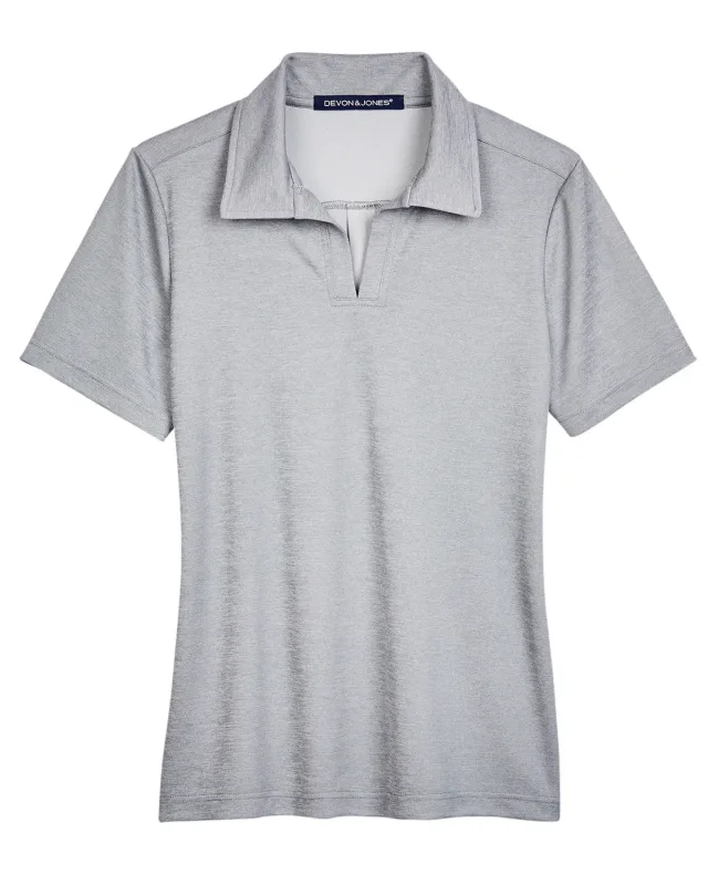 Devon & Jones CrownLux Performance® Ladies' Address Melange Polo — view 3