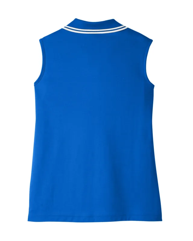Devon & Jones CrownLux Performance® Ladies' Plaited Tipped Sleeveless Polo — view 14
