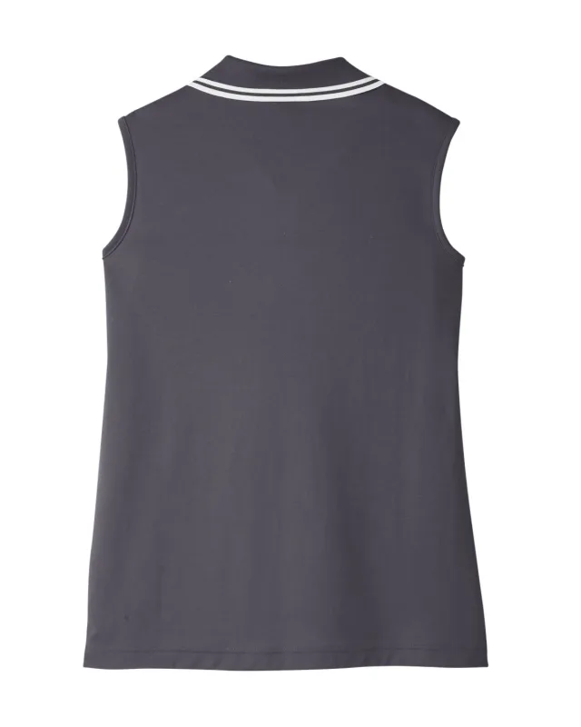 Devon & Jones CrownLux Performance® Ladies' Plaited Tipped Sleeveless Polo — view 20