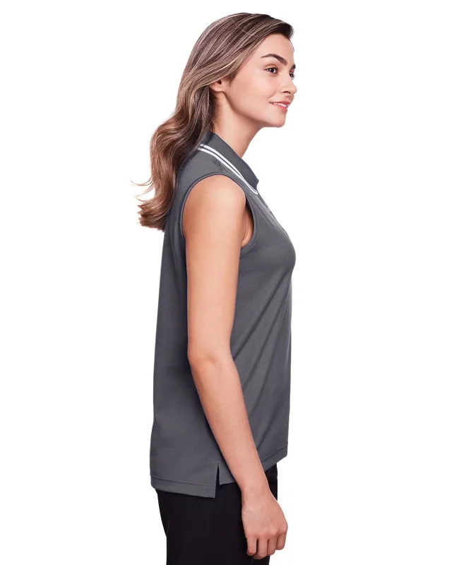 Devon & Jones CrownLux Performance® Ladies' Plaited Tipped Sleeveless Polo — view 24