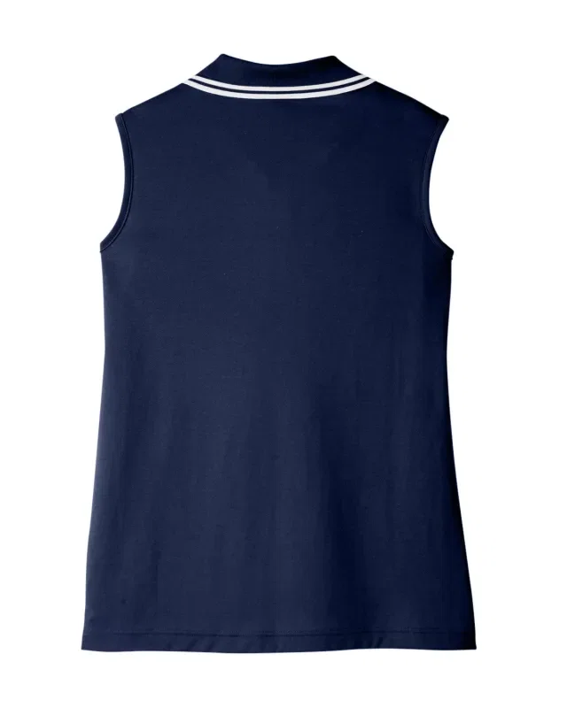Devon & Jones CrownLux Performance® Ladies' Plaited Tipped Sleeveless Polo — view 26
