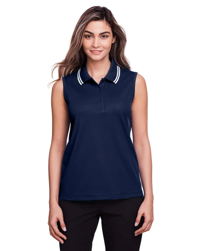 Devon & Jones CrownLux Performance® Ladies' Plaited Tipped Sleeveless Polo — view 28