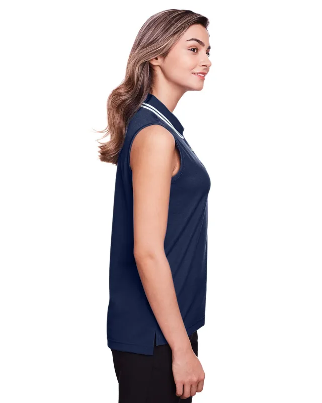 Devon & Jones CrownLux Performance® Ladies' Plaited Tipped Sleeveless Polo — view 30