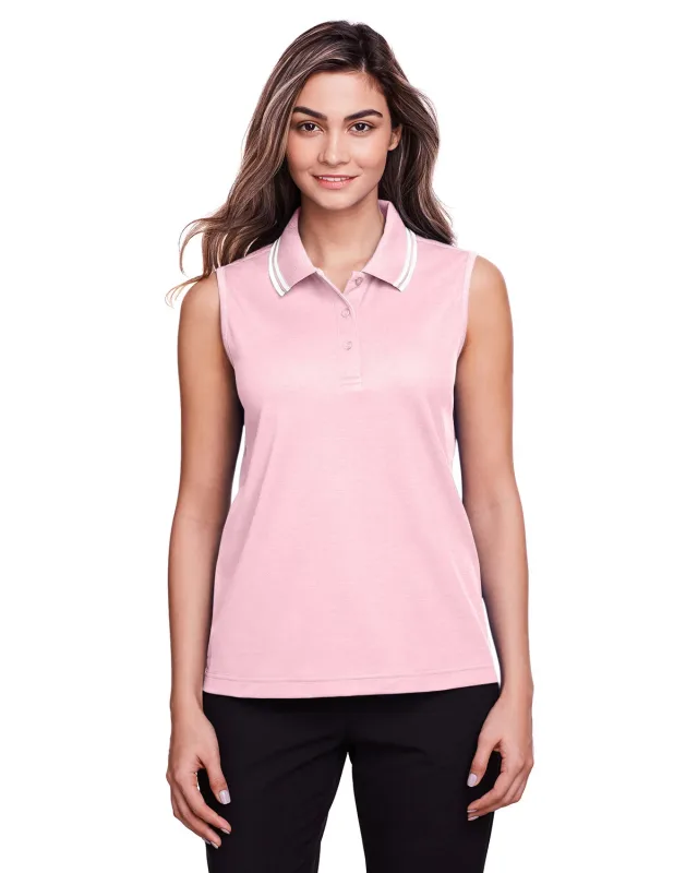 Devon & Jones CrownLux Performance® Ladies' Plaited Tipped Sleeveless Polo — view 34