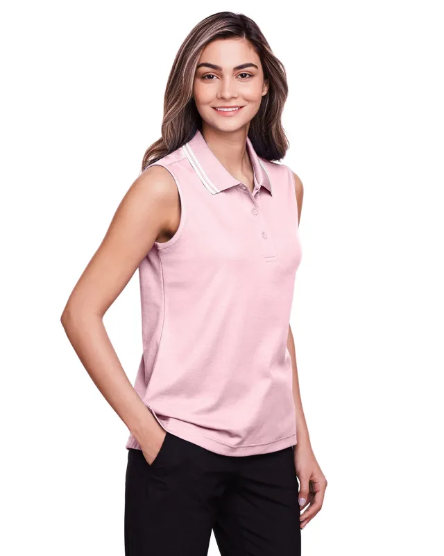 Devon & Jones CrownLux Performance® Ladies' Plaited Tipped Sleeveless Polo — view 35