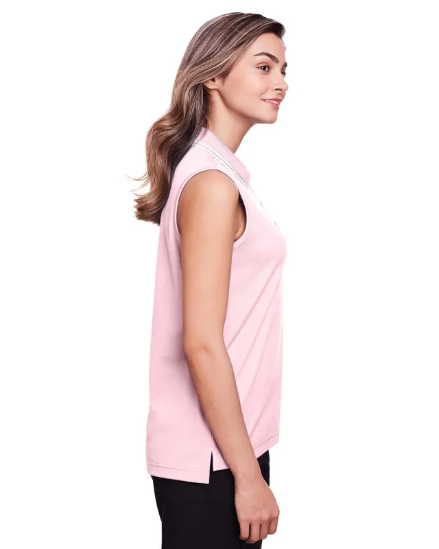 Devon & Jones CrownLux Performance® Ladies' Plaited Tipped Sleeveless Polo — view 36