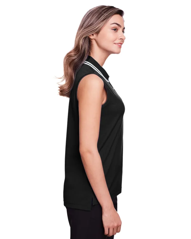 Devon & Jones CrownLux Performance® Ladies' Plaited Tipped Sleeveless Polo — view 6
