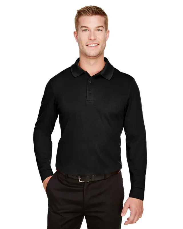 Devon & Jones CrownLux Performance® Tall Plaited Long Sleeve Polo — view 10