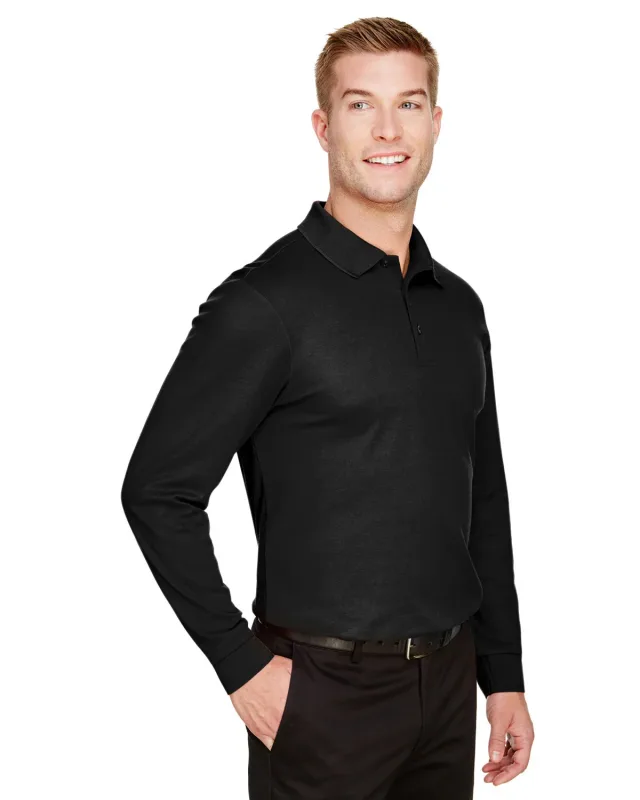 Devon & Jones CrownLux Performance® Tall Plaited Long Sleeve Polo — view 11