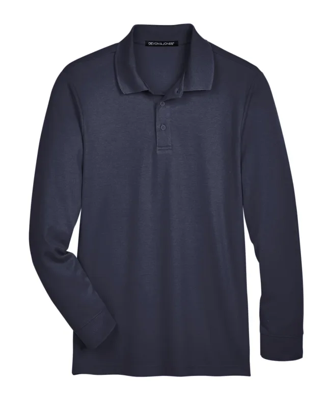 Devon & Jones CrownLux Performance® Tall Plaited Long Sleeve Polo — view 15