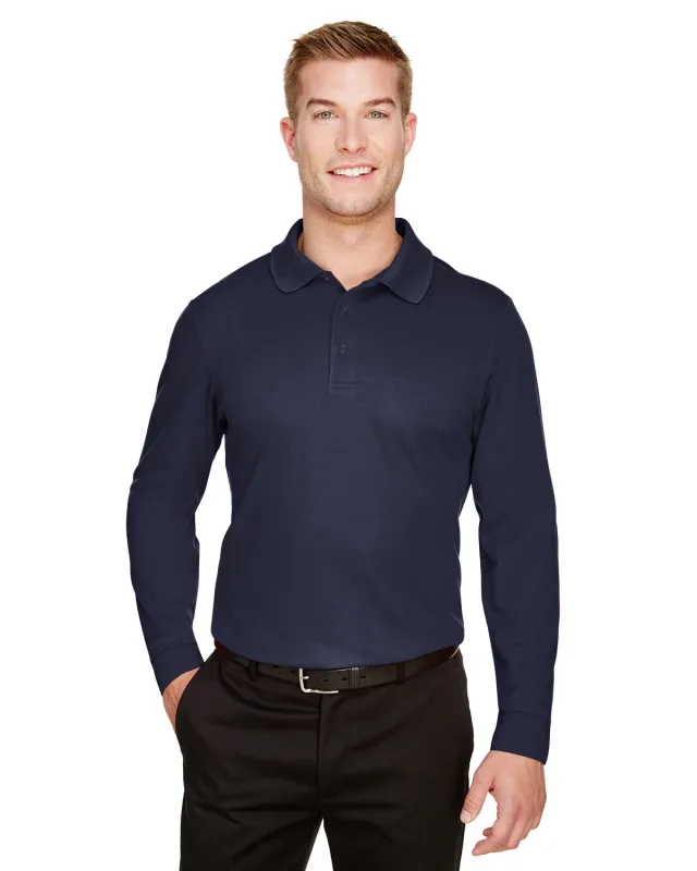 Devon & Jones CrownLux Performance® Tall Plaited Long Sleeve Polo — view 16
