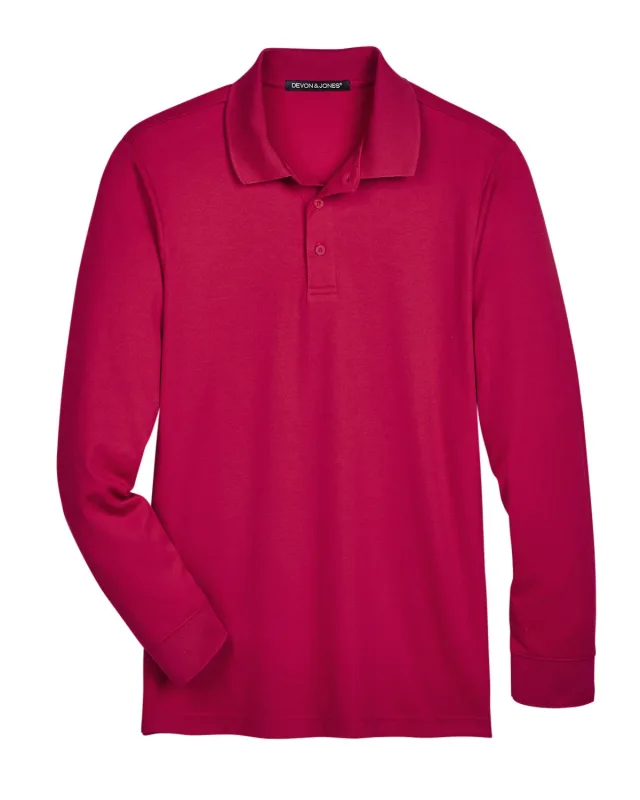 Devon & Jones CrownLux Performance® Tall Plaited Long Sleeve Polo — view 21