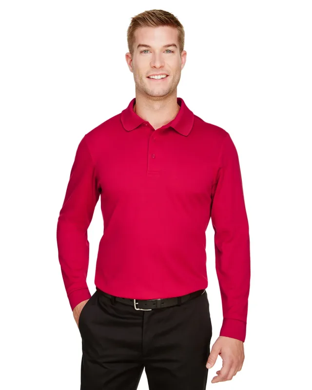 Devon & Jones CrownLux Performance® Tall Plaited Long Sleeve Polo — view 22