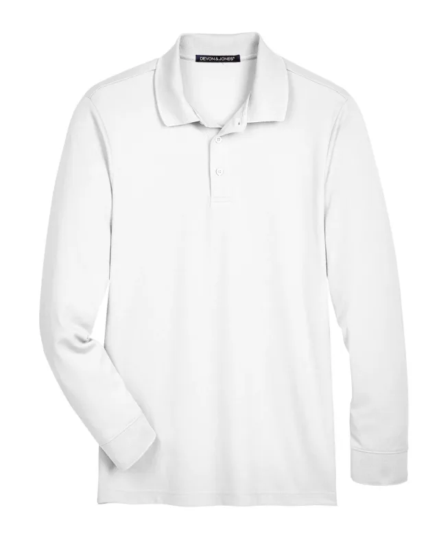 Devon & Jones CrownLux Performance® Tall Plaited Long Sleeve Polo — view 27