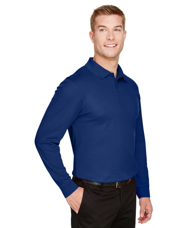 Devon & Jones CrownLux Performance® Tall Plaited Long Sleeve Polo — view 5