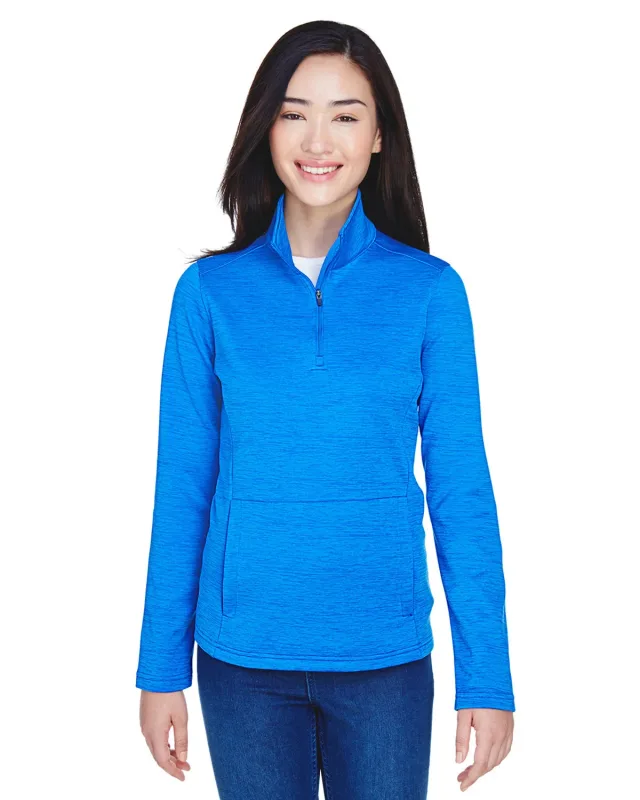 Devon & Jones Ladies' Newbury Mélange Fleece Quarter-Zip — view 6