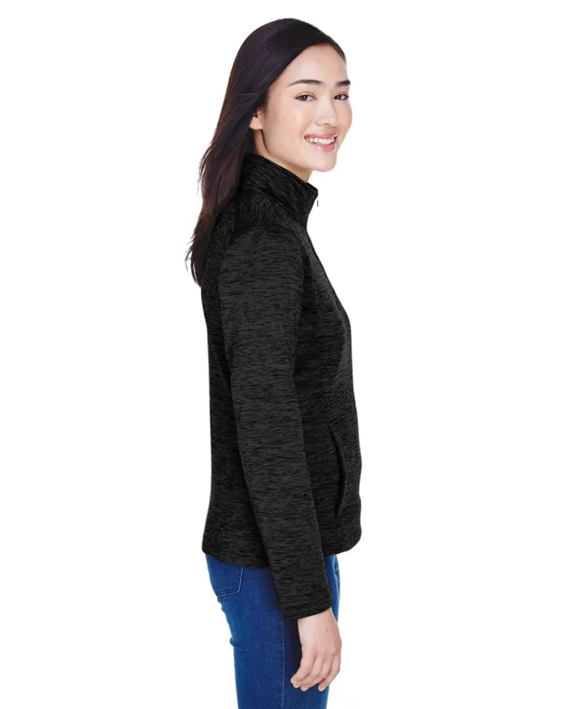 Devon & Jones Ladies' Newbury Mélange Fleece Quarter-Zip — view 16