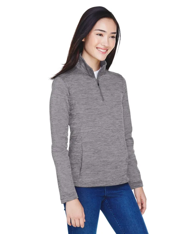 Devon & Jones Ladies' Newbury Mélange Fleece Quarter-Zip — view 3